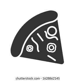 Flat vector pizza icon. Vector silhouette isolated on a white background
