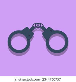 flat vector police equipment handcuff