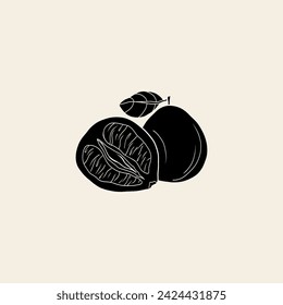 Flat vector pomelo fruit illustration