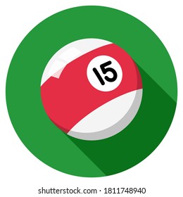Flat Vector Pool / Billiards Ball with Shadow