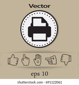 Flat Vector Printer Icon