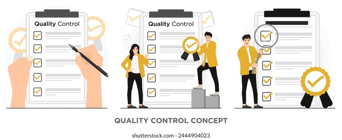 Flat vector product quality control concept illustration
