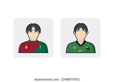 Flat Vector Profession Icon Pack - Football player, Referee, Soccer player