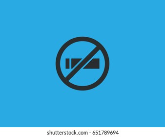 Flat vector prohibition smoking sign