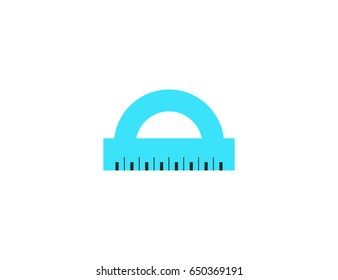 Flat vector protractor ruler tool