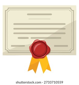Icono de diploma de calidad de Vector plano que muestra el certificado de cualificación premio profesional aislado ideal para la formación de éxito educativo y las imágenes de hito profesional