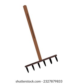 Flat vector rake illustration on white background