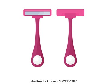 Flat vector razor isolated on color background