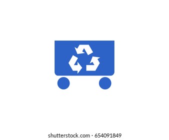 Flat vector recycle garbage icon