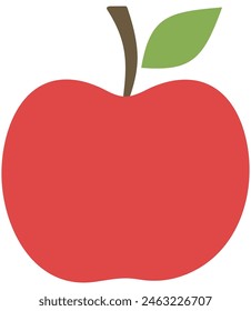 Flat vector red apple icon isolated on white background.