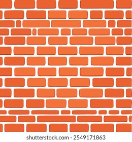  Flat vector Red or brown old brick wall seamless texture. Chipped and cracked bricks. Vector pattern.
