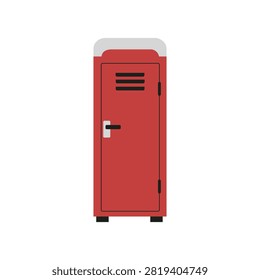 Flat Vector Red Portable Toilet Icon for Temporary Sanitation and Event Hygiene