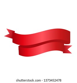 Flat vector red ribbons banners flat isolated on white background.Ribbon banner set. New year holiday decorations set