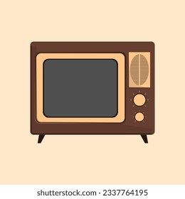 TV vectorial plana retro vintage