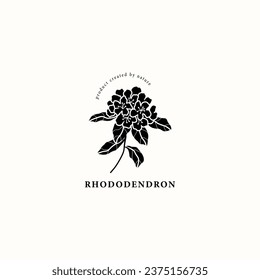 Flat vector rhododendron flower illustration