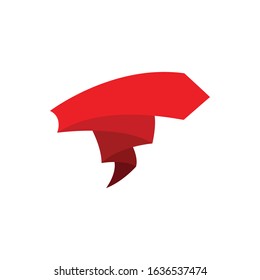 Flat vector ribbon banner flat isolated on white background, Illustration