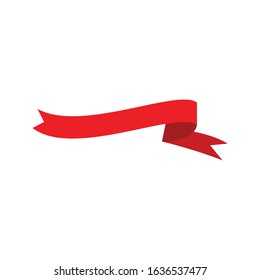 Flat vector ribbon banner flat isolated on white background, Illustration