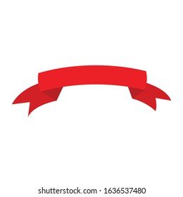 Flat vector ribbon banner flat isolated on white background, Illustration
