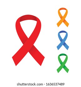 Flat vector ribbon banner flat isolated on white background, Illustration