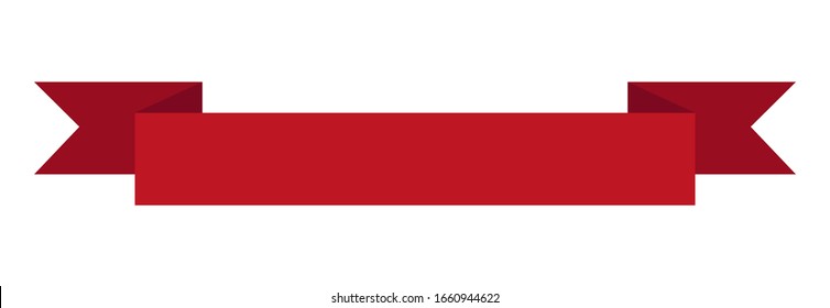 Flat vector ribbon banner isolated on white background