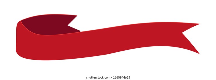 Flat vector ribbon banner isolated on white background