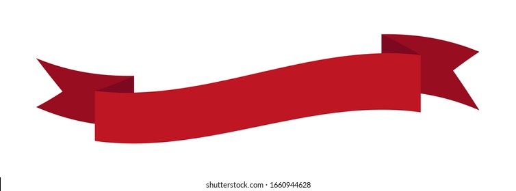 Flat vector ribbon banner isolated on white background