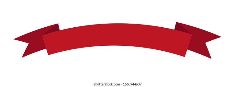 Flat vector ribbon banner isolated on white background