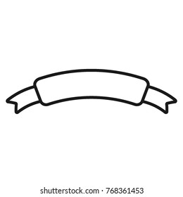 Flat vector ribbon banner isolated on white background