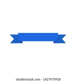 Flat vector ribbon banners flat isolated on white background, illustration of blue tape
