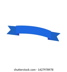 Flat vector ribbon banners flat isolated on white background, illustration of blue tape