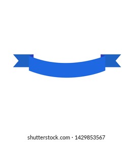 Flat vector ribbon banners flat isolated on white background, illustration of blue tape