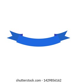 Flat vector ribbon banners flat isolated on white background, illustration of blue tape