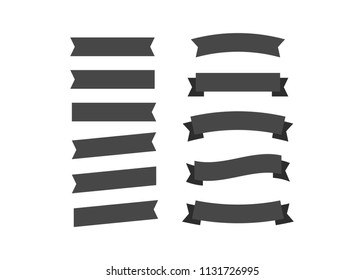 Flat vector ribbons banners flat. Banner ribbon vector set