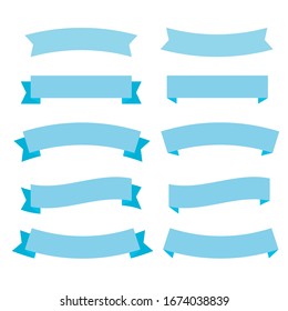 Flat vector ribbons banners flat. Banner ribbon vector set