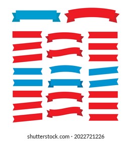Flat vector ribbons banners flat. Banner ribbon vector set