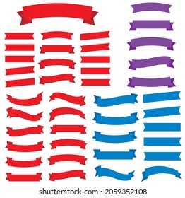 Flat vector ribbons. Banners flat. Banner ribbon vector set