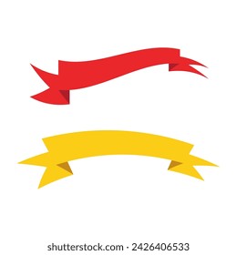 Ilustración plana de banners de cintas vectoriales