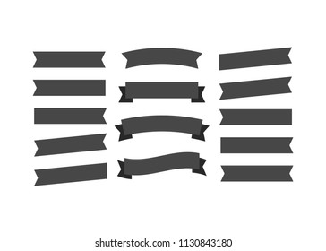 Flat vector ribbons banners flat isolated. Ribbons banners