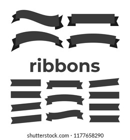 Flat vector ribbons banners isolated. Ribbons banners