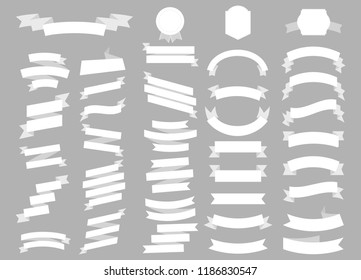 Flat vector ribbons banners flat isolated on white background, Illustration Set of ribbons. Ribbon vector.