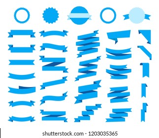 Flat vector ribbons banners flat isolated on white background, Illustration Set of ribbons. Ribbons icons collection