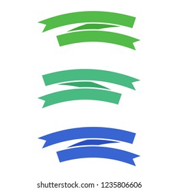 Flat vector ribbons banners flat isolated on white background, Illustration set of colorful tape