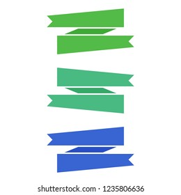 Flat vector ribbons banners flat isolated on white background, Illustration set of colorful tape