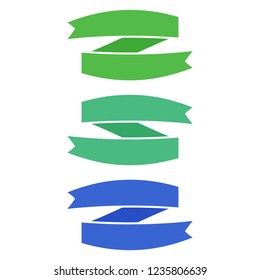 Flat vector ribbons banners flat isolated on white background, Illustration set of colorful tape