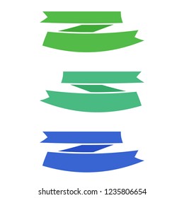 Flat vector ribbons banners flat isolated on white background, Illustration set of colorful tape