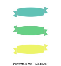 Flat vector ribbons banners flat isolated on white background, Illustration set of colorful tape