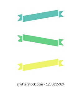 Flat vector ribbons banners flat isolated on white background, Illustration set of colorful tape