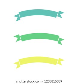 Flat vector ribbons banners flat isolated on white background, Illustration set of colorful tape