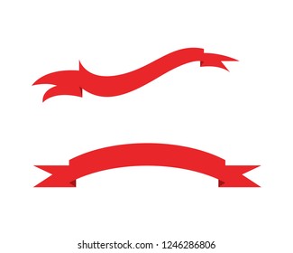 Flat vector ribbons banners flat isolated on white background
