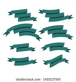 Flat vector ribbons banners isolated background. Set ribbons or banners. Vector illustration